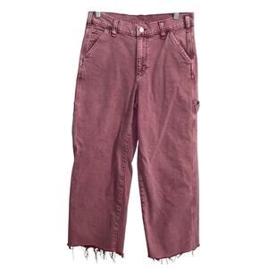 GAP Mid Rise '90s Loose Carpenter Jeans Sz 27 4R Pink Wide Leg Baggy Boho